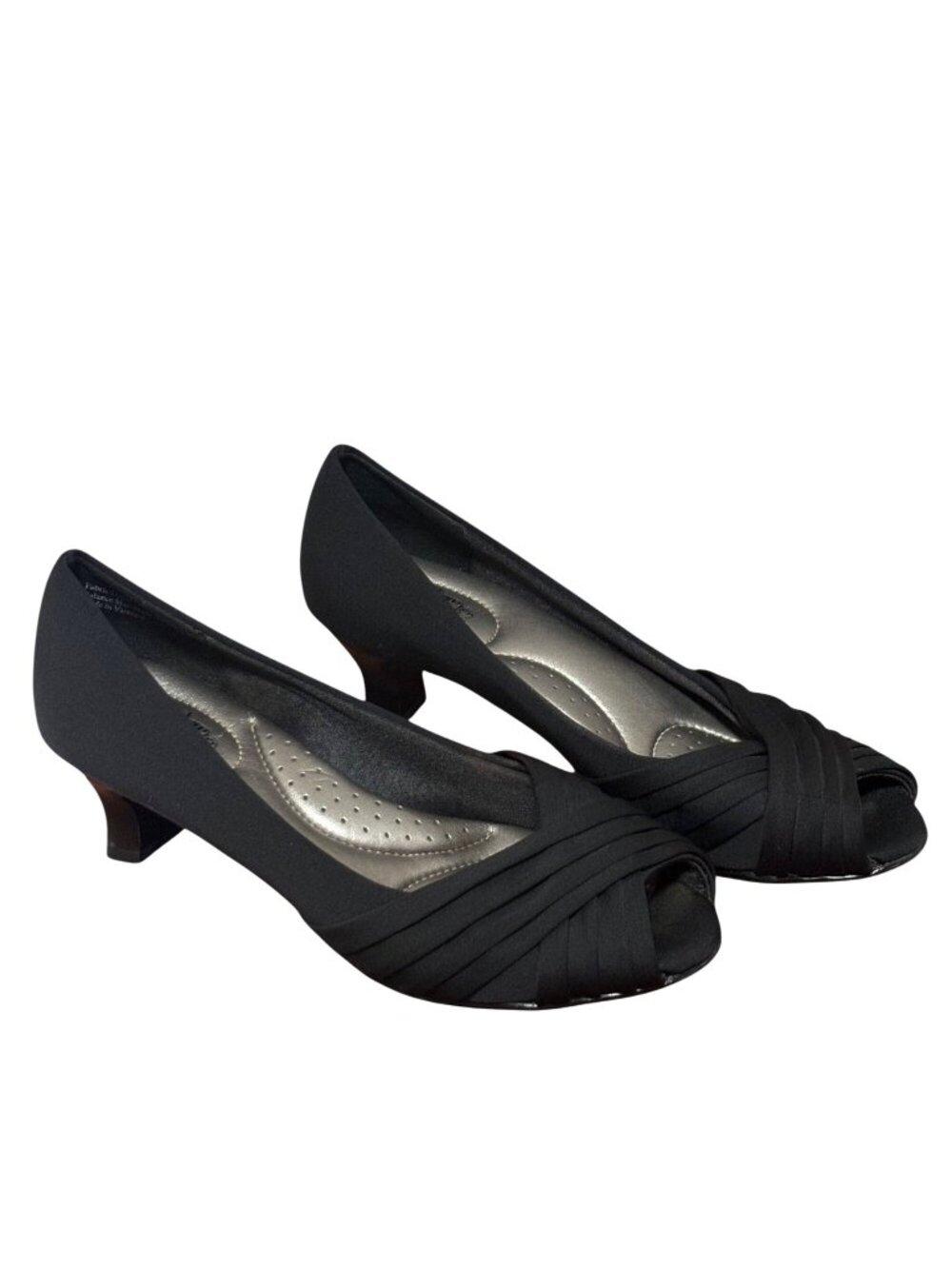 Coach And Four Black Open-Toe Kitten Heels Size 7